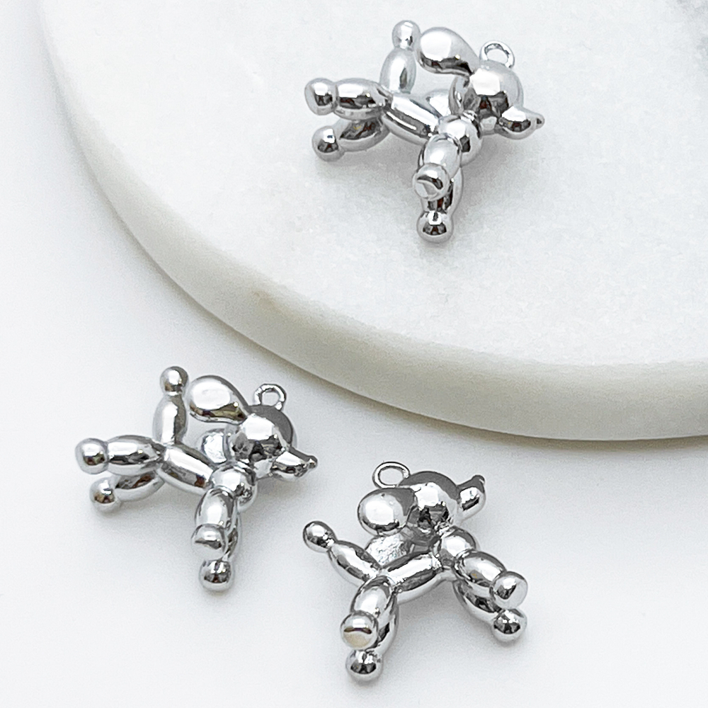 Подвеска Собачка, цвет серебро, размер 15*16 мм, цена за 1 шт