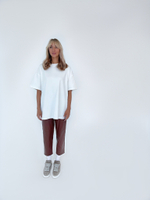 Брюки из эко-кожи карамельные