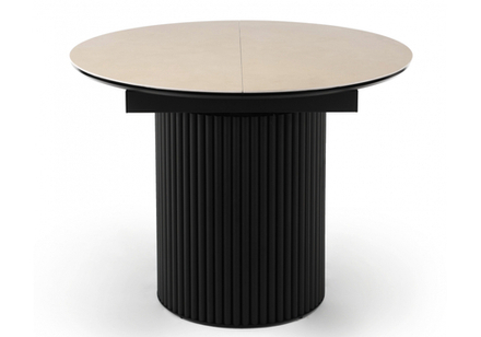 Керамический стол Woodville Стивен 100(140) okara light yellow, черный