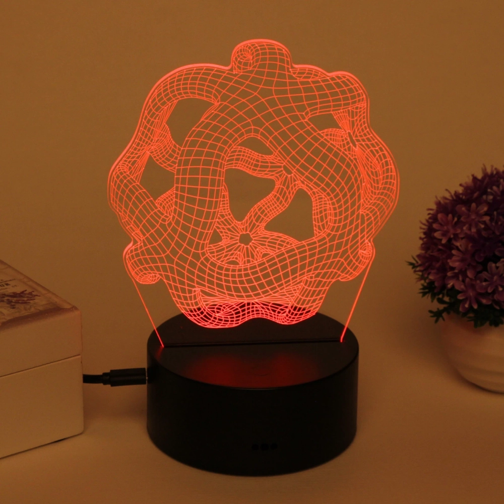 Светильник ночник «3D-Метамарфоза» на пластиковой подставке, с включателем USB