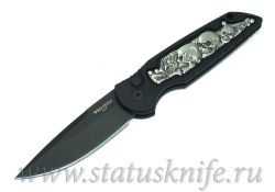 Нож Pro-Tech TR-3 black Skull & Bones inlayфотография - 1