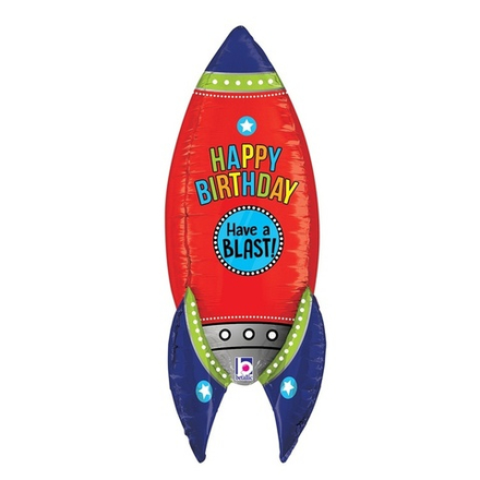 Фольгированный шар-фигура «Happy Birthday. HAVE A BLAST. Ракета», 91 см