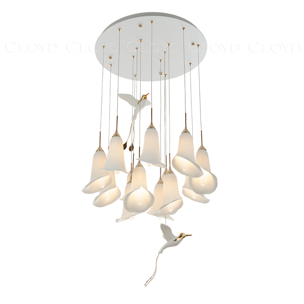 Люстра Cloyd OSANNA C13 / Ø60 см - керамика - белый (арт.11889)