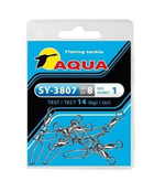 Карабин с вертлюгом для рыбалки AQUA SY-3807 №01 (упк. 8 шт.)