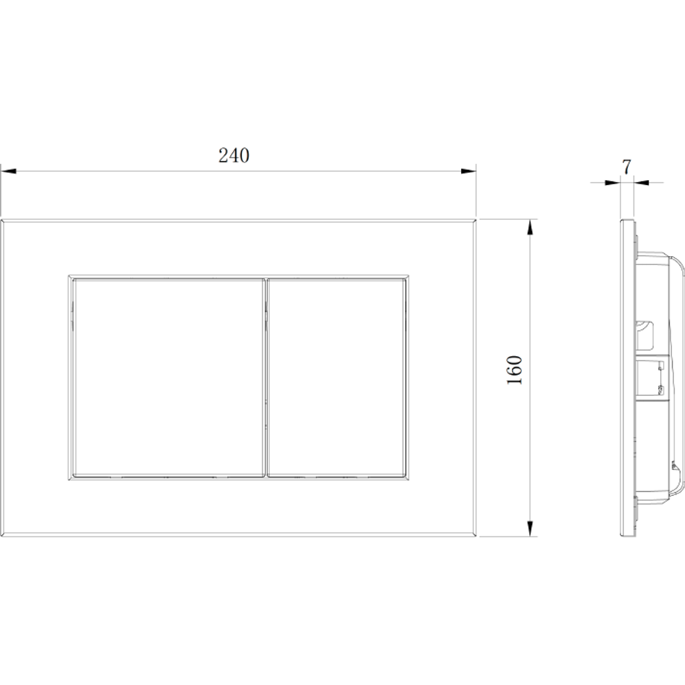 Клавиша смыва Boheme 650/2-CR для инсталляции Geberit, CHROME