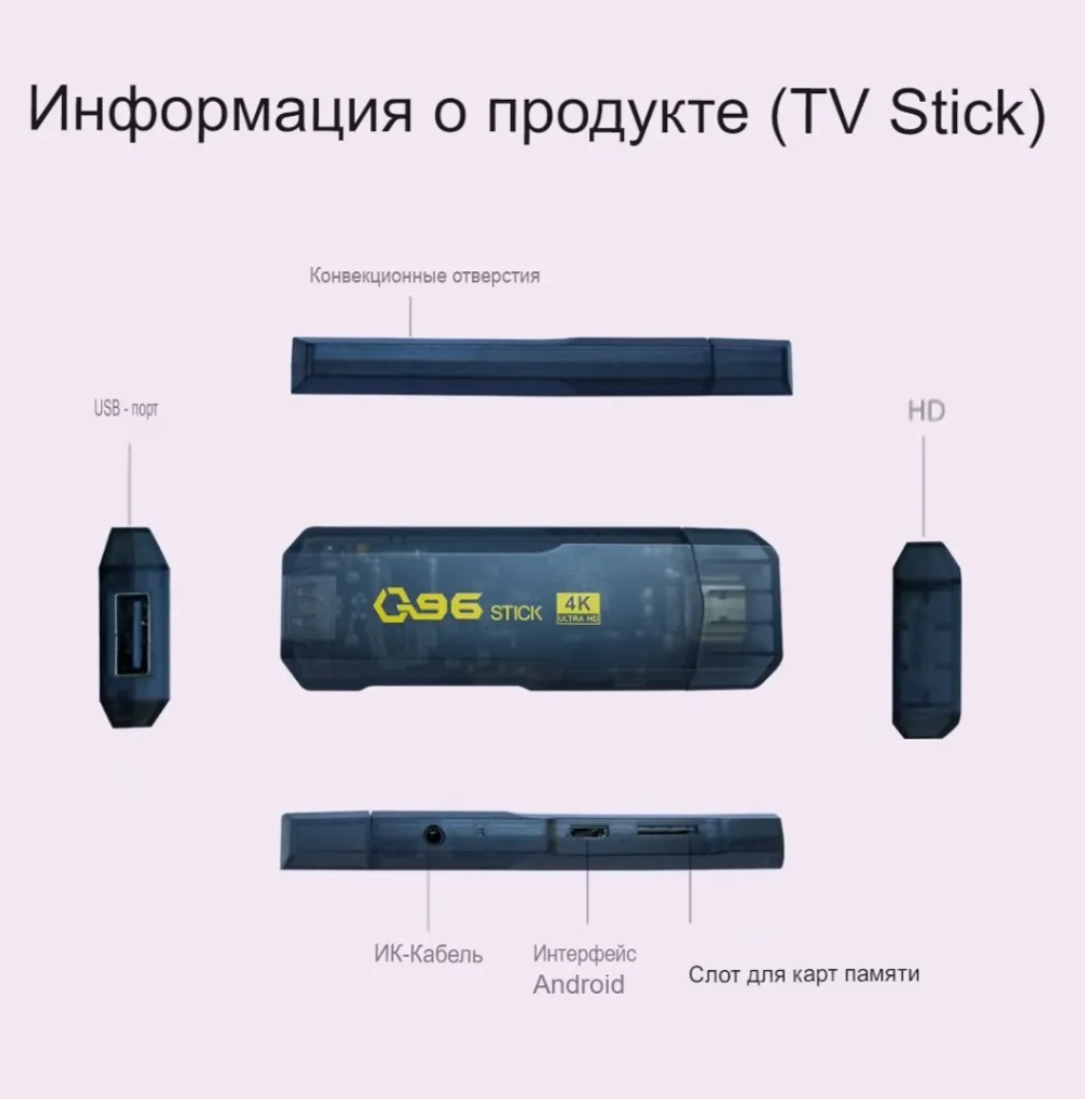 Smart TV Box Q96 Stick 4K Ultra HD (1/8GB)