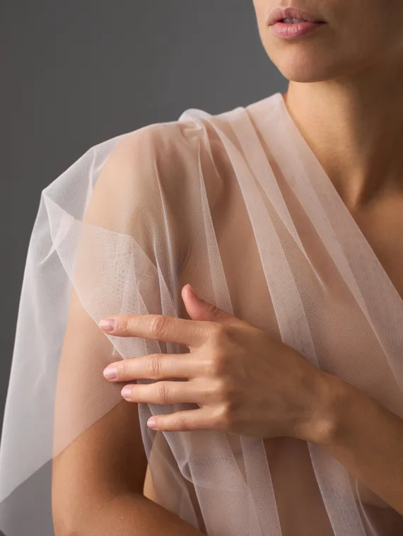 Бюстовая неэластичная сетка Lauma оптом, арт.480, серебристый пион 168