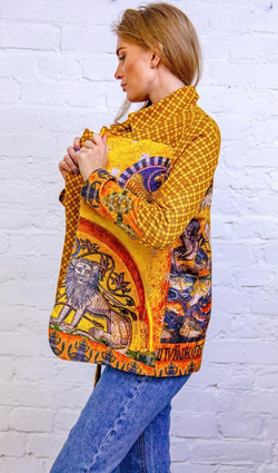 Трикотажный жакет "Мозаики Эльзаса", по мотивам  мозаик из Аббатства Мон-Сент-Одиль