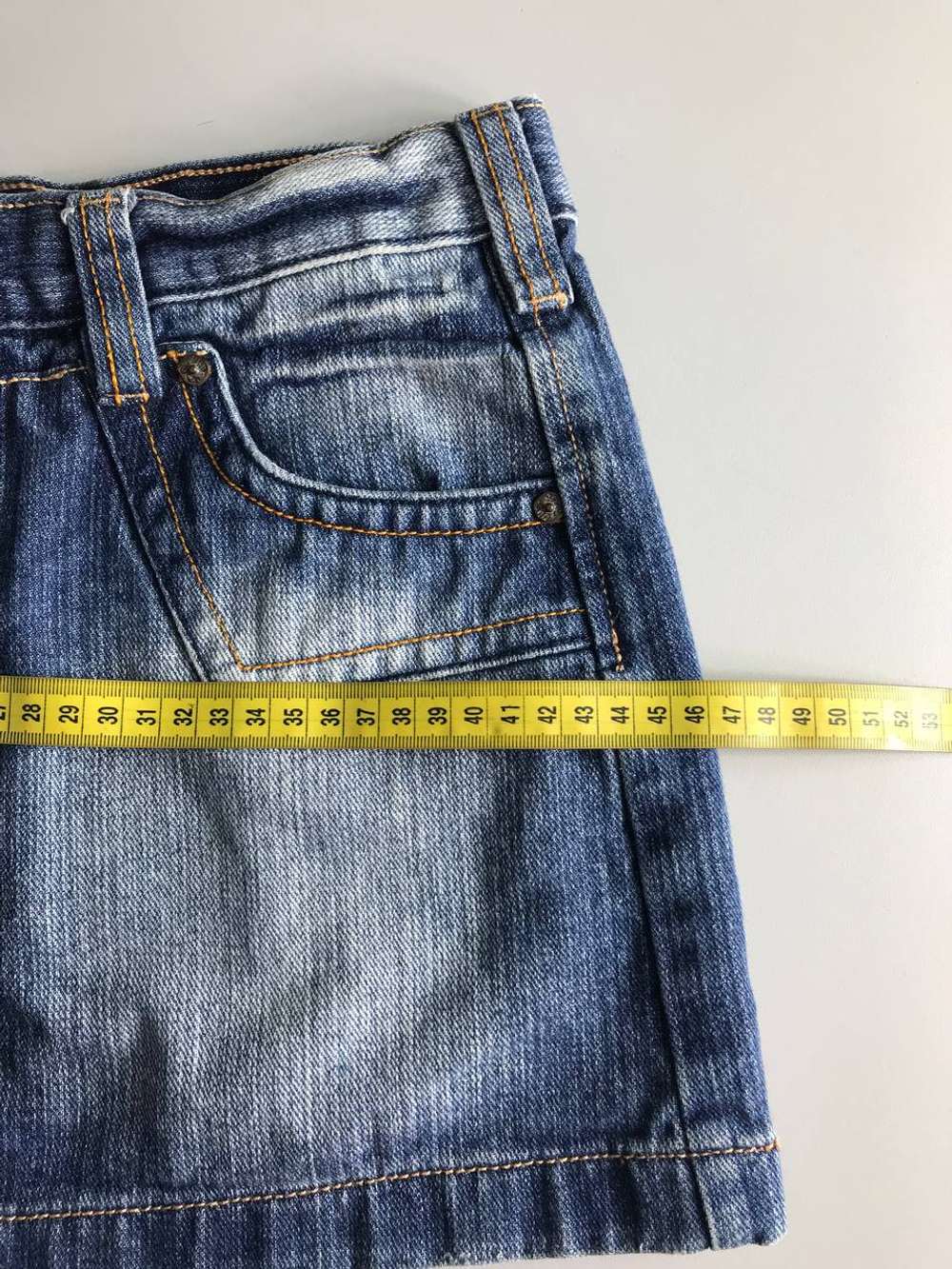Юбка джинсовая короткая, маркировка S, визуально на 44 размер