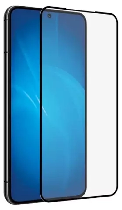 Закаленное стекло с цветной рамкой (fullscreen+fullglue) для Samsung Galaxy S22 sColor-124 (black)