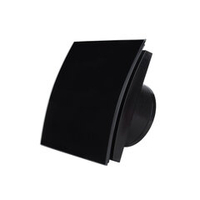 Энергосберегающий бесшумный вентилятор ММ-Р 06 UE стекло овал 100 м³/час 5,5 Вт с обратным клапаном черный глянец