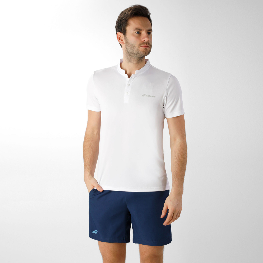 Мужское теннисное поло Babolat Play Polo Men - White, Grey