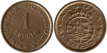 Ангола 1 эскудо, 1953 - 1974 Португальская колония XF