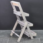 Подставка для цветов и декора напольная 3 полки из массива сосны Флорэль, деревянная этажерка для цветов на подоконник в стиле рустик, серая