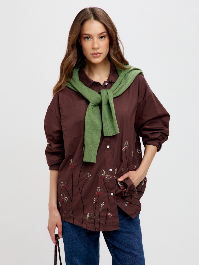 Рубашка из хлопка с вышивкой