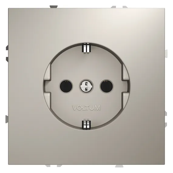Розетка встраиваемая VOLTUM S70 с заземлением 16А, (кашемир) vls040103