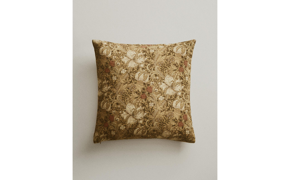 Zara Home наволочка декоративная из льна, горчичный, 45x45 см