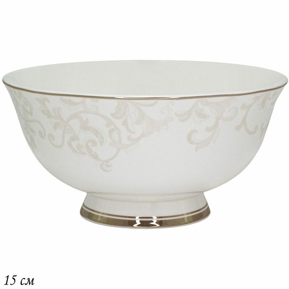 Lenardi 145-134 Салатник 15см. СЕРЫЙ ШЕЛК в под.уп.(х30)Костяной фарфор