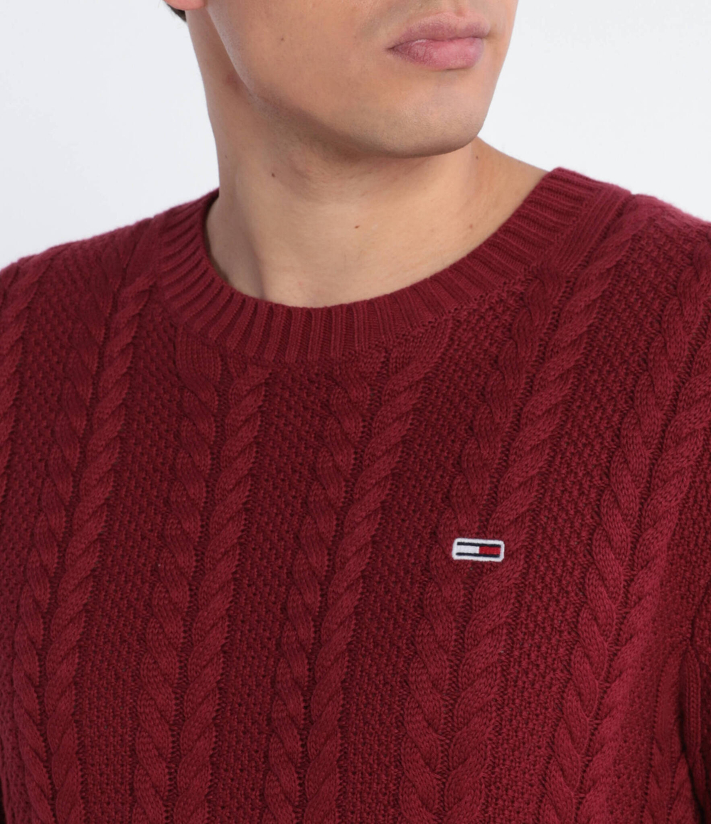 Свитер TJM REG CABLE Tommy Jeans - бордовый(DM0DM15059)