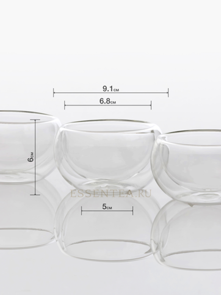 Чашка из боросиликатного стекла с двойными стенками 150 мл