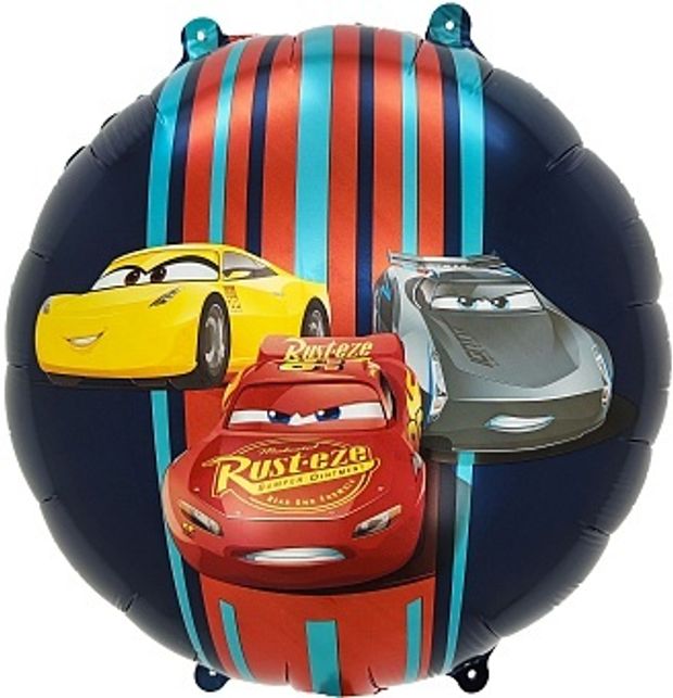 К Шар (18''/46 см) Круг, Машины Тачки, 1 шт. в уп. (БГ-15)