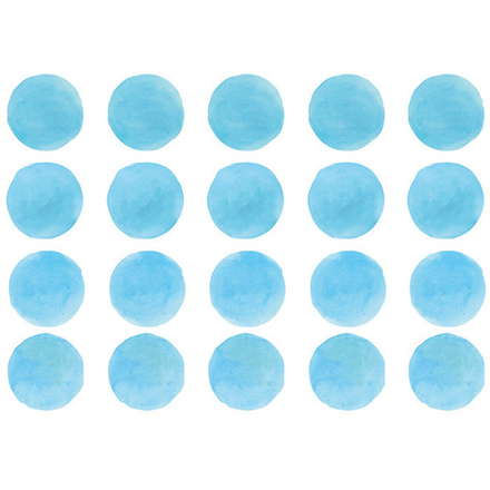 Интерьерная наклейка Watercolor Polka Dots — голубой