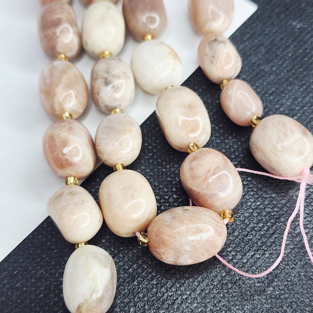 Солнечный камень, крупная галтовка, 12-15 мм, камни овалы бочонки, штучно