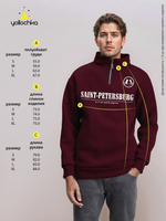 Толстовка мужская с зип-воротником "Saint Petersburg" бордо