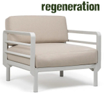 Кресло пластиковое с подушками Nardi Maximo Poltrona, гипс, жемчуг