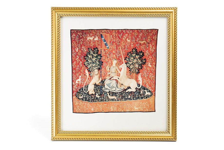 Музейная репродукция гобелена «Дама с единорогом» (Аллегория зрения)