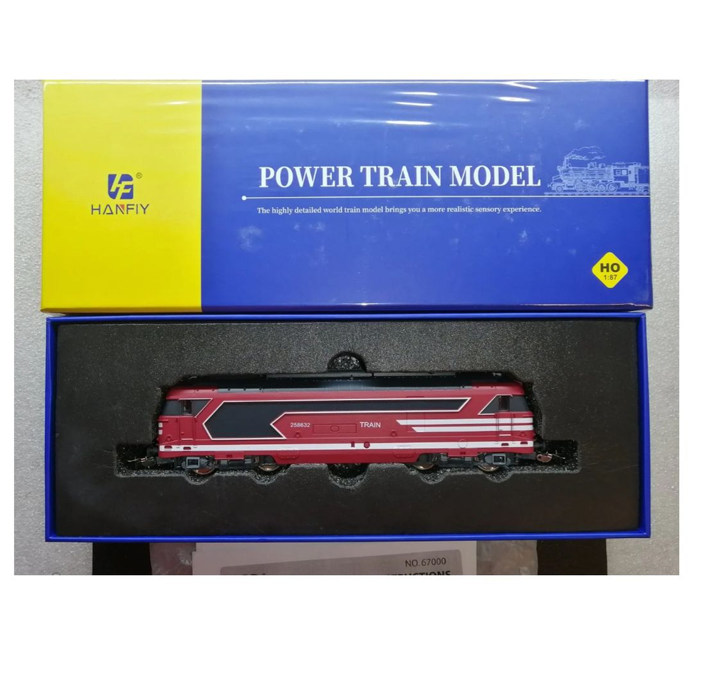 Локомотив Тепловоз HO BB Diesel Locomotive для HanFly Metal Model Train, металлические колеса, 1 поезд - HF67000-RED , полностью совместим c HO 1:87 , Возрастные ограничения от 14+