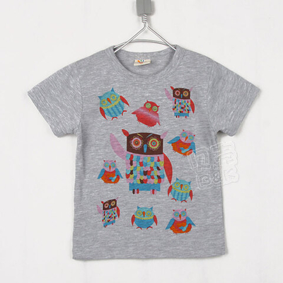 Футболка однотонная с принтом совы