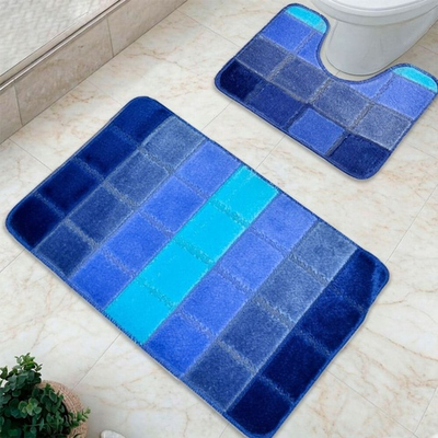 Комплект ковриков DKTX Comfort Quadro 2шт 50*80/50*40см 10мм (синий)