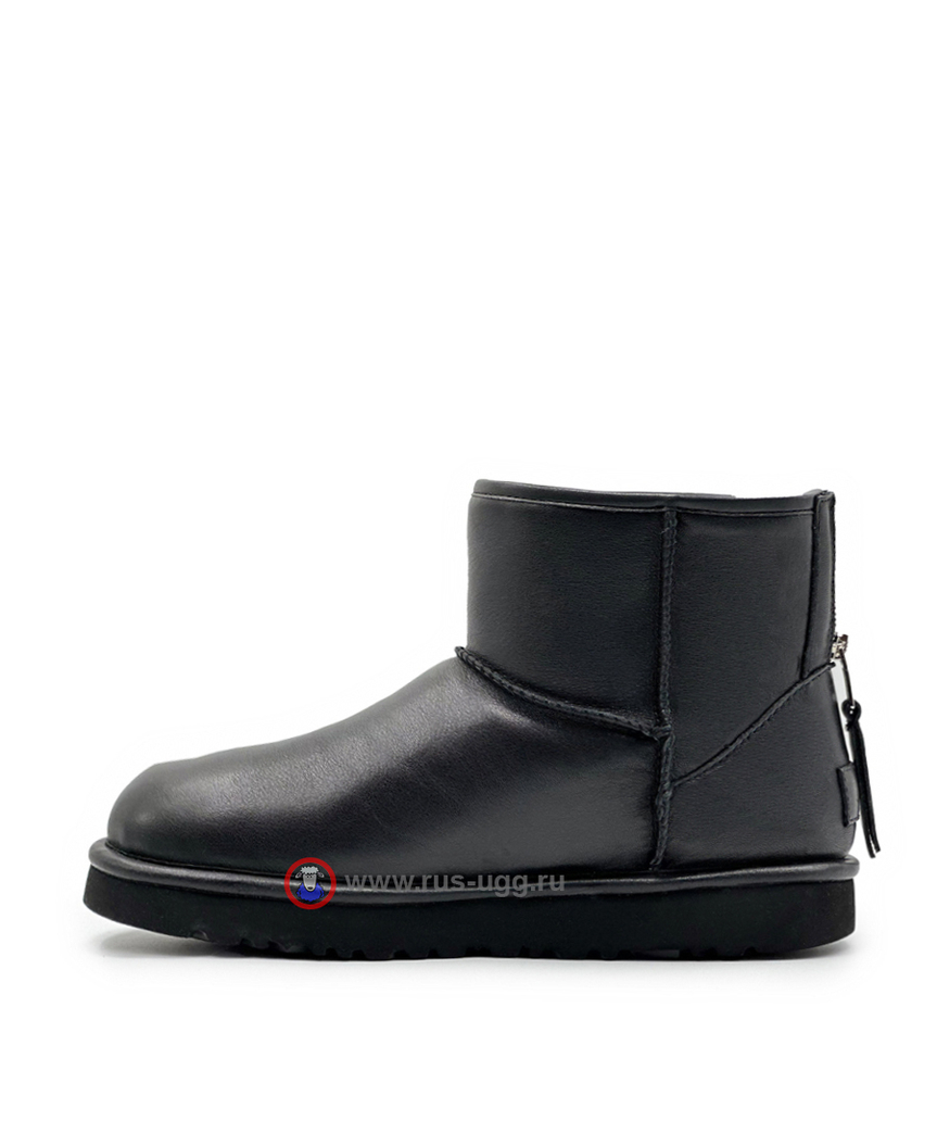 MINI ZIP LEATHER Black