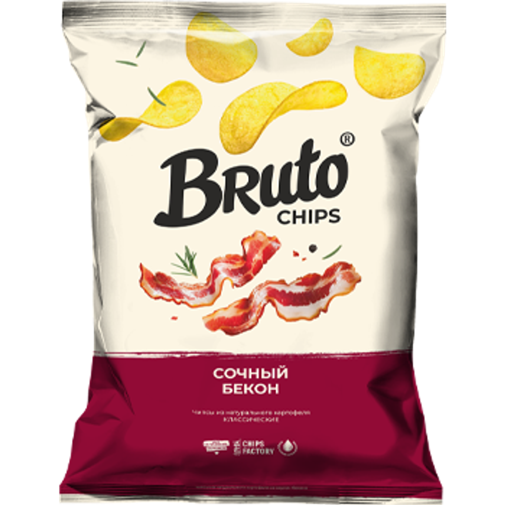 Чипсы BRUTO FLAVOR бекон 120гр (18шт)