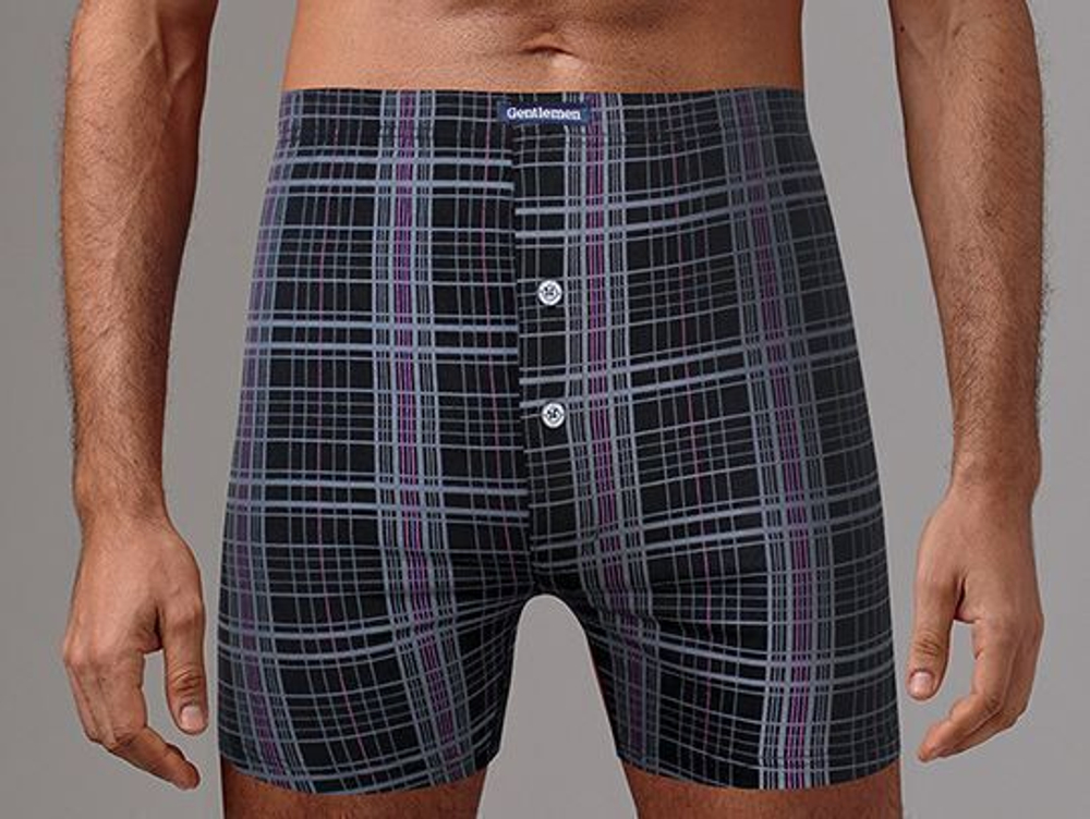 Мужские трусы-боксеры из чистого хлопка (Размер: XXXL) (Цвет: черный)