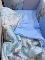 Комплект постельного белья 17-ти предметный "AmaroBaby" (подушечки), Candy Bear, голубой сатин