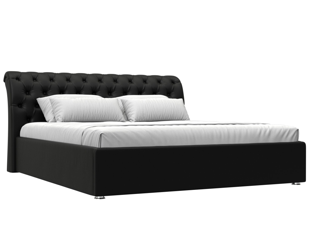 Кровать интерьерная Сицилия 180, Черный, Экокожа, 120875