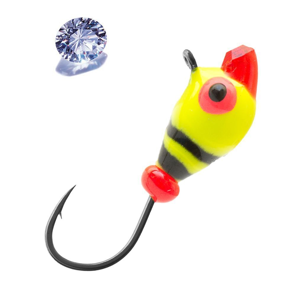 Мормышка вольфрамовая LumiCom КАПЛЯ С УШКОМ (обмазка с камнем малек-винт), 3,2мм, MRuPd, 10 штук в упаковке