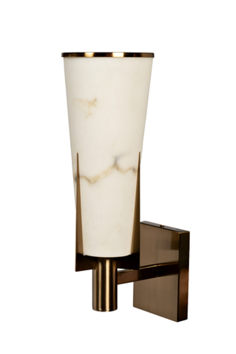Бра h.39.5см Garda Decor цвет металла латунь узор под белый мрамор