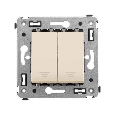 Кнопка двухклавишная в стену, "Avanti", "Ванильная дымка"