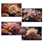 Альбом для рисования А4 24л., Alingar, на скрепке, мелованный картон (стандарт) 210 г/м2, офсет 100 г/м2, "Цветы", 4 дизайна в пленке т/у