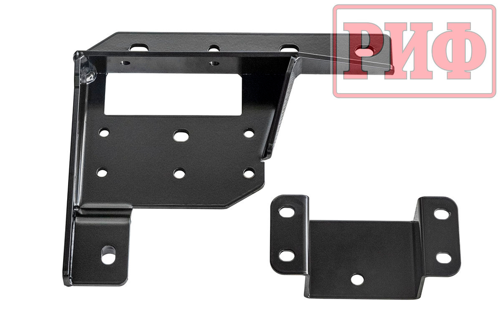 Бампер силовой передний Mitsubishi Pajero Sport 2015-2020 с доп. фарами (арт. B0205), защитной дугой, защитой бачка омывателя, под парктроник РИФ