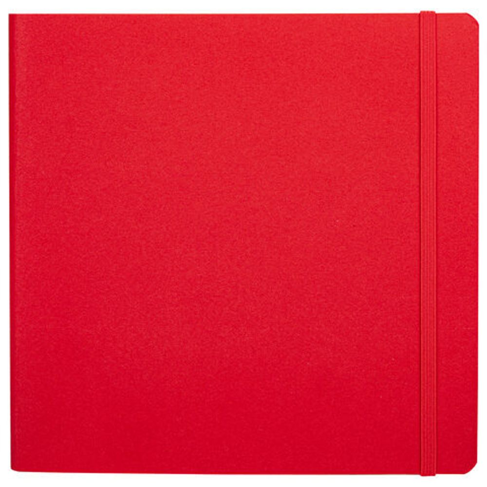 Скетчбук для акварели, 200 г/м2, 195х195 мм, среднее зерно, 20 л., сшивка, резинка, КРАСНЫЙ, BRAUBERG ART, 113258