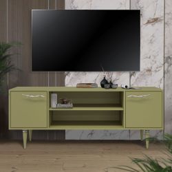 Тумба под ТВ Арт Колор matte 155см Классик Сильвер Зеленая олива матовая