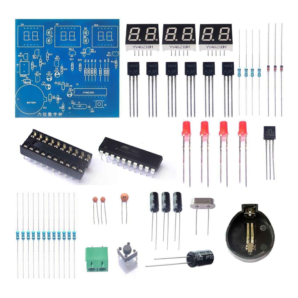 Набор AT89C2051 электронные часы  DC 9 В-12 В