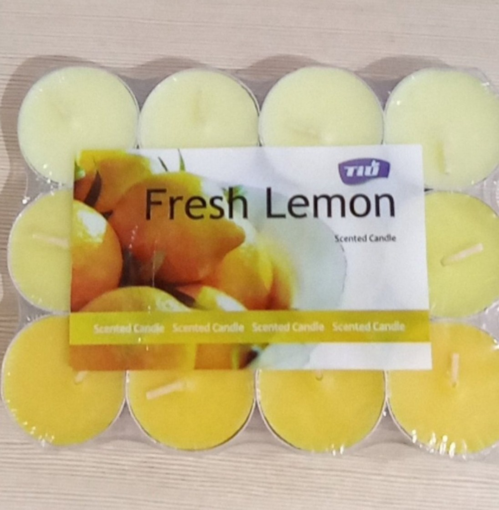 Набор ароматических свечей Selja, 12 свечей, парафин/ароматизатор лимон