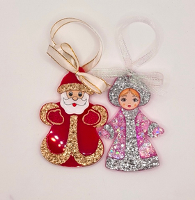 Ёлочные игрушки "Дед мороз и сненюгурка"