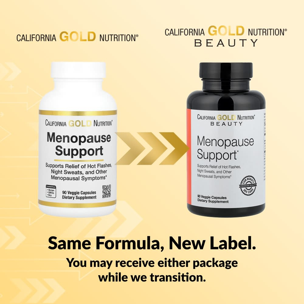 California Gold Nutrition, Beauty, добавка для поддержки во время менопаузы с дудником гигантским, цинанхумом, зопником и L-лейцином, 90 растительных капсул