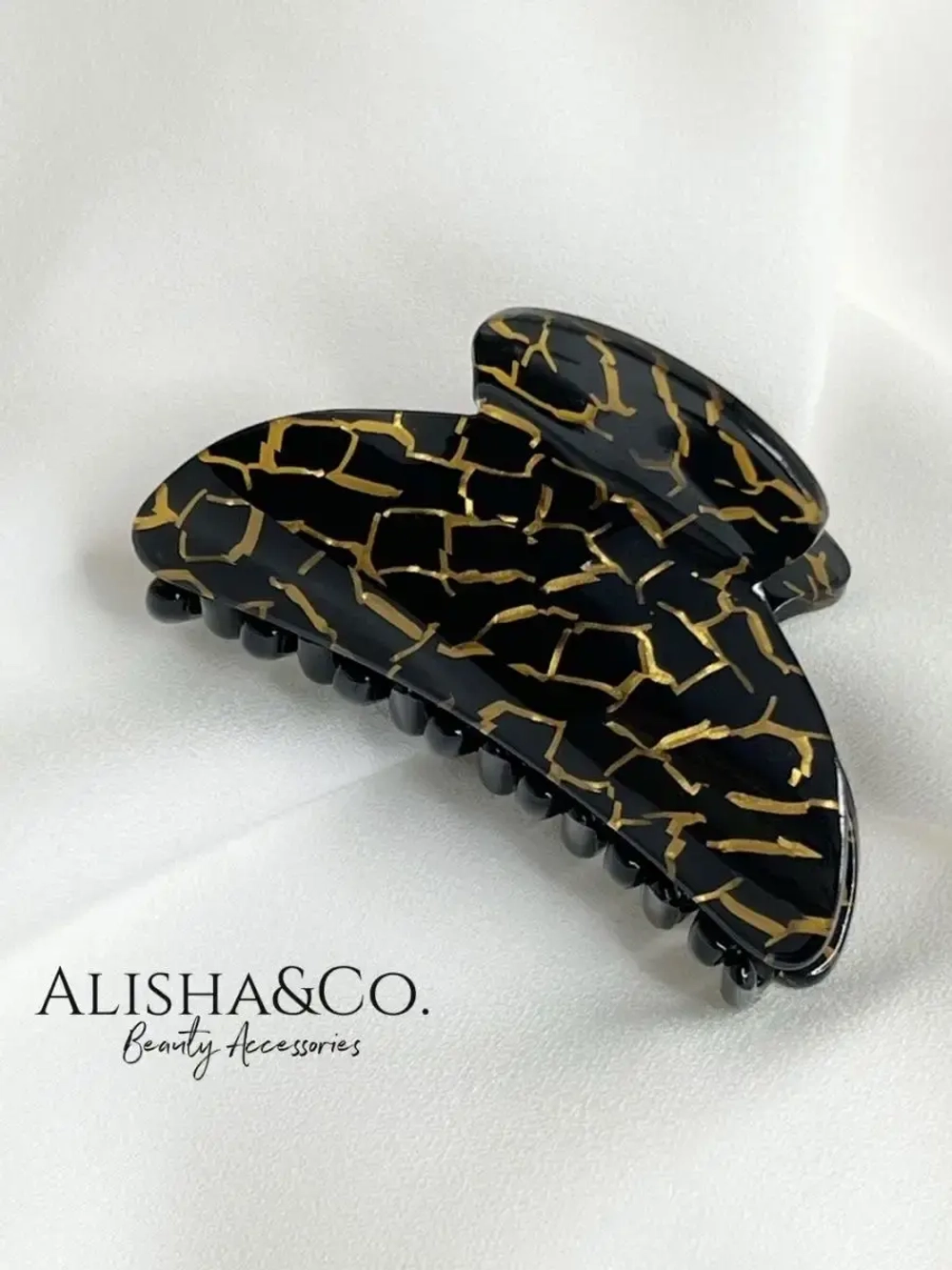 Аксессуар для волос Крабик маленький черный Black&Gold Shell